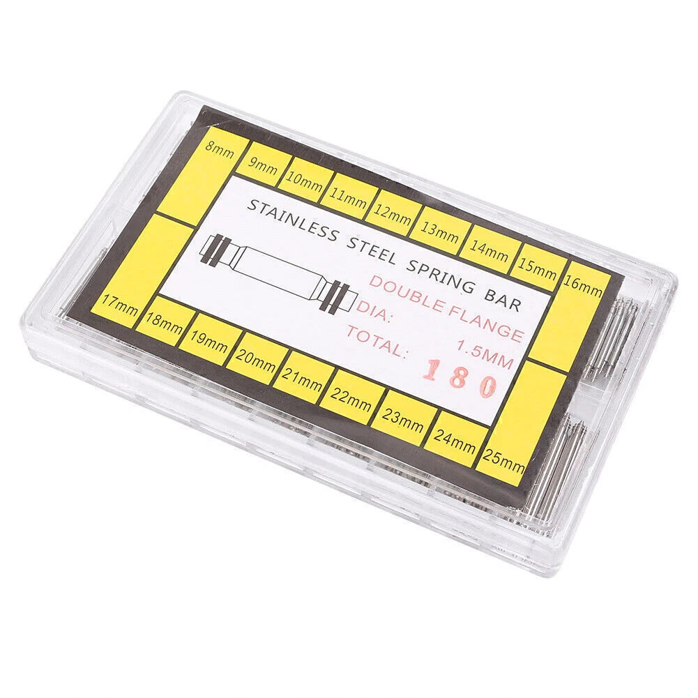 Set of 180 Spring Bars for DIY Watch Bands (8-25mm)