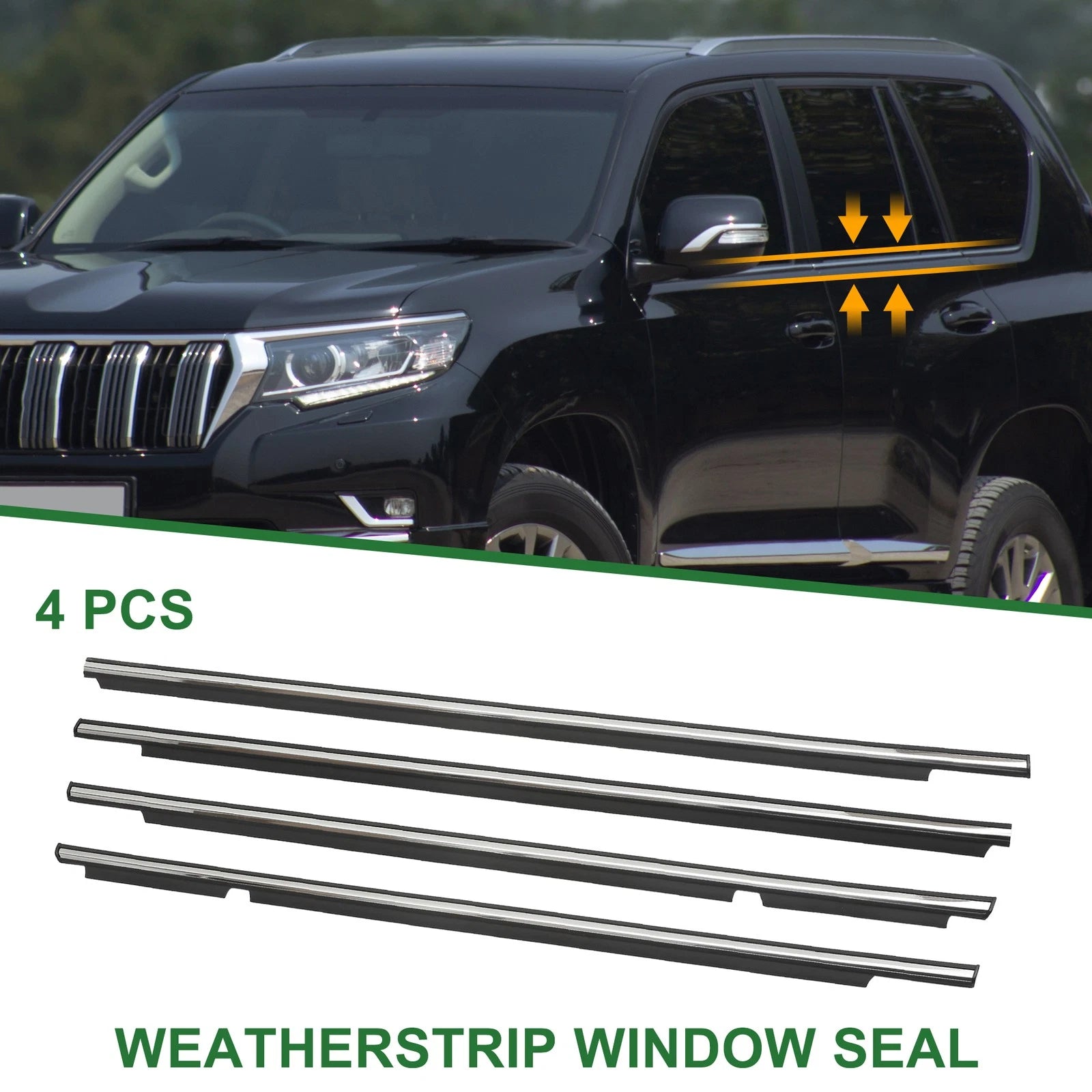 Set of 4 Weatherstrip Window Seal No.7572160080/7571160080 for Lexus GX470 (2003–2009)