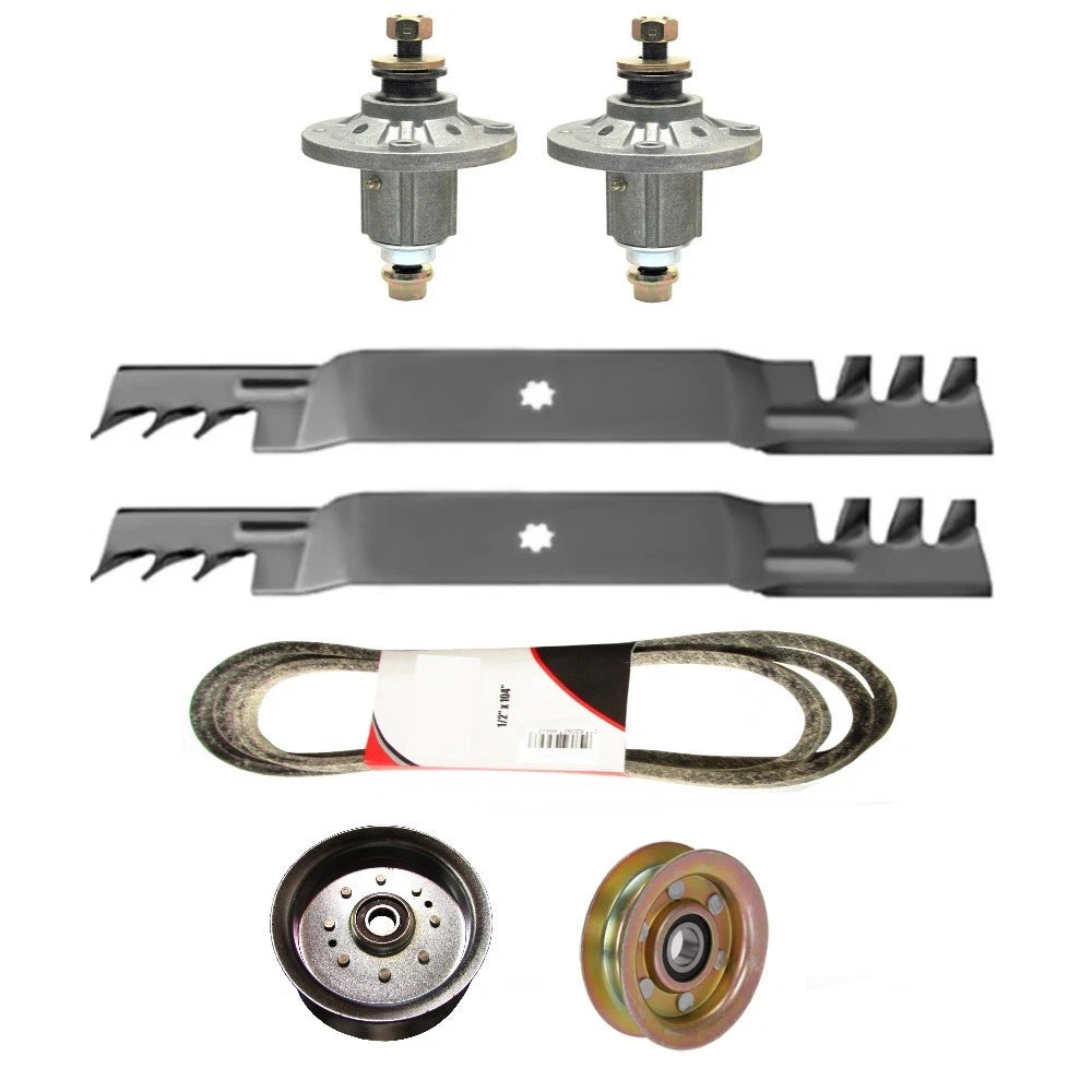 Deck Rebuild Kit Spindles Blades Belt Idler for John Deere D130 (2010–2015)