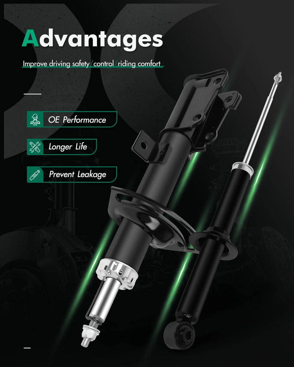 Front Rear Shock Absorber Strut Assemblies for Dodge Journey (2009–2010)