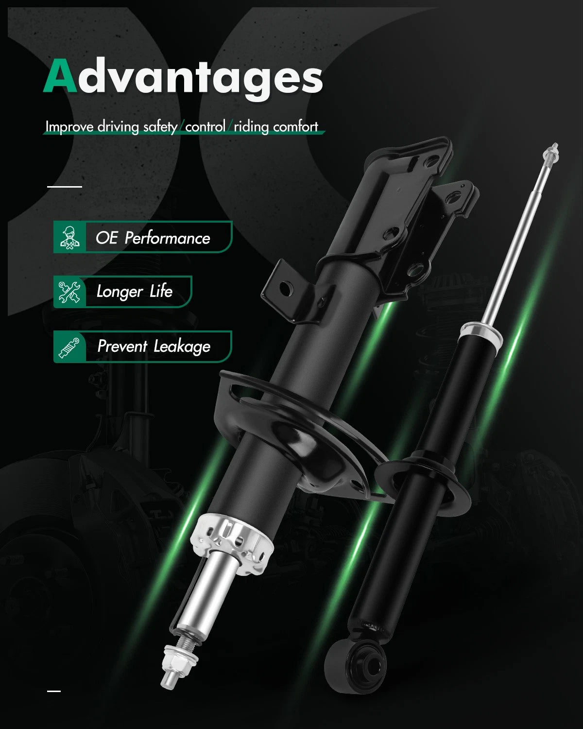 Front Rear Shock Absorber Strut Assemblies for Dodge Journey (2009–2010)