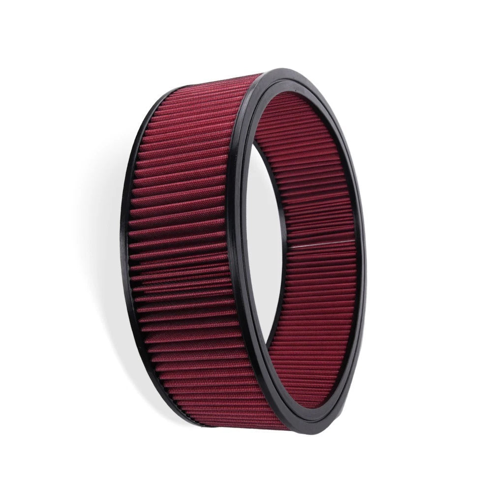14" x 4" Red Round Washable Air Filter Element for Universal Applications