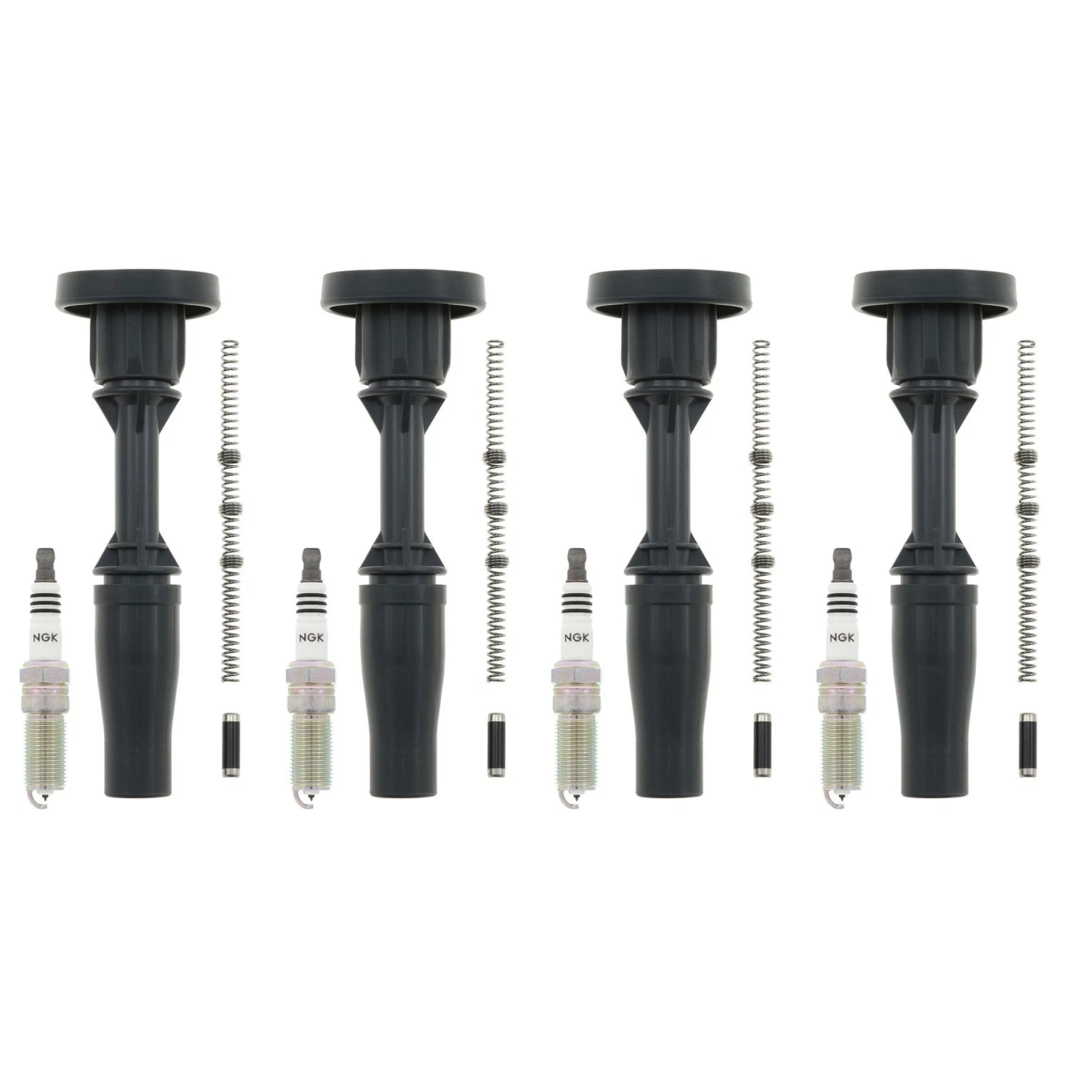 Set of 4 NGK Iridium IX Spark Plugs & Coil Boots for Chevrolet Camaro Malibu (2016–2023)