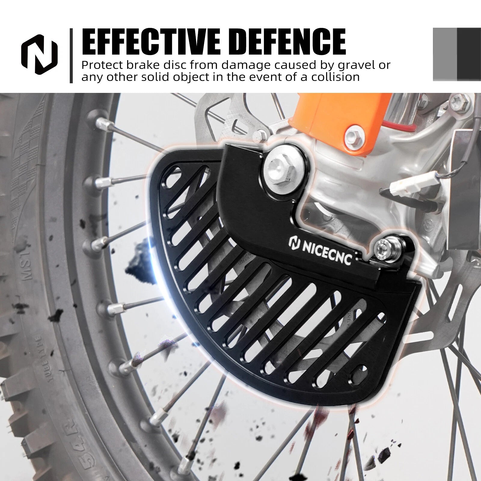 CNC Front Brake Disc Guard Cover for KTM 250 350 450 500 EXCF EXC-F (2017–2024)
