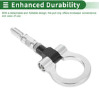 Tow Hook for Ford Focus (1998–2025) 15.6mm Aluminum Alloy Silver Tone