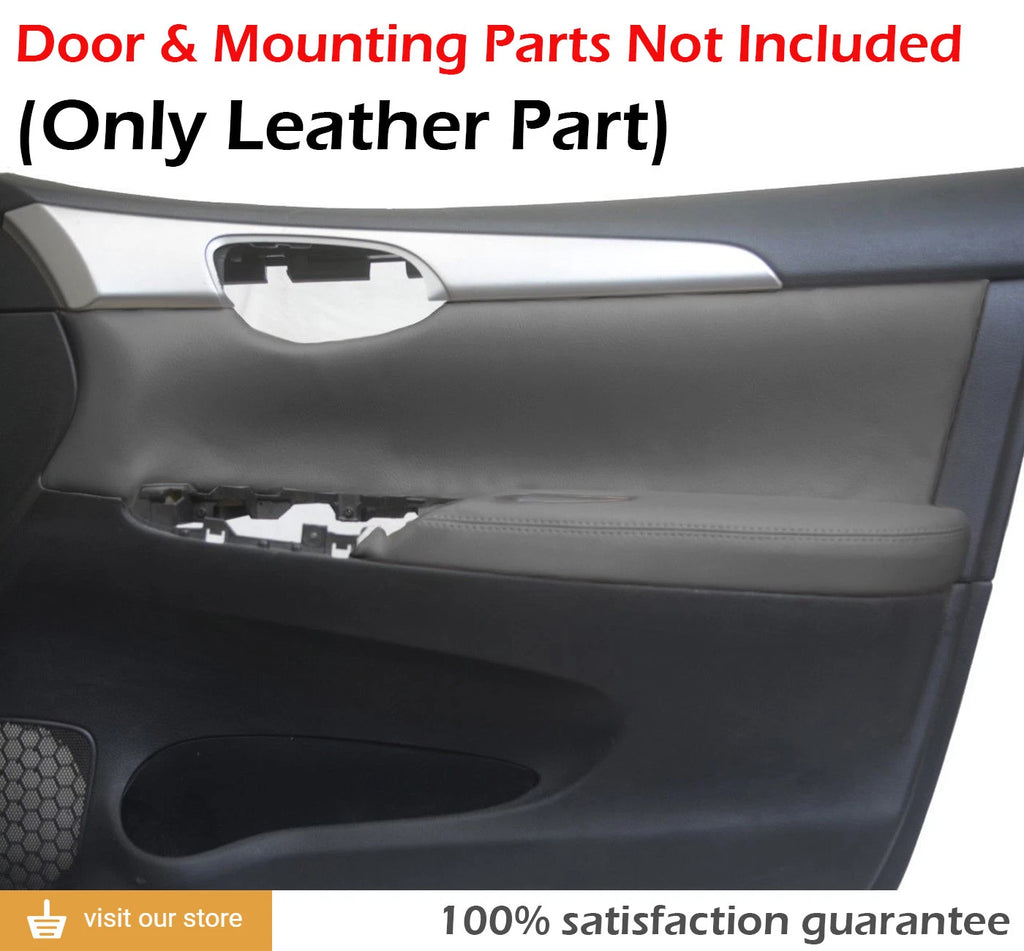 Set of 4 Door Panel Leather Covers for Toyota Camry (2007–2011) Black