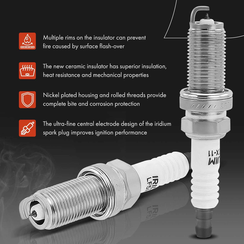 Set of 4 Ignition Coils & Iridium Spark Plugs for Nissan Sentra (2002–2006)