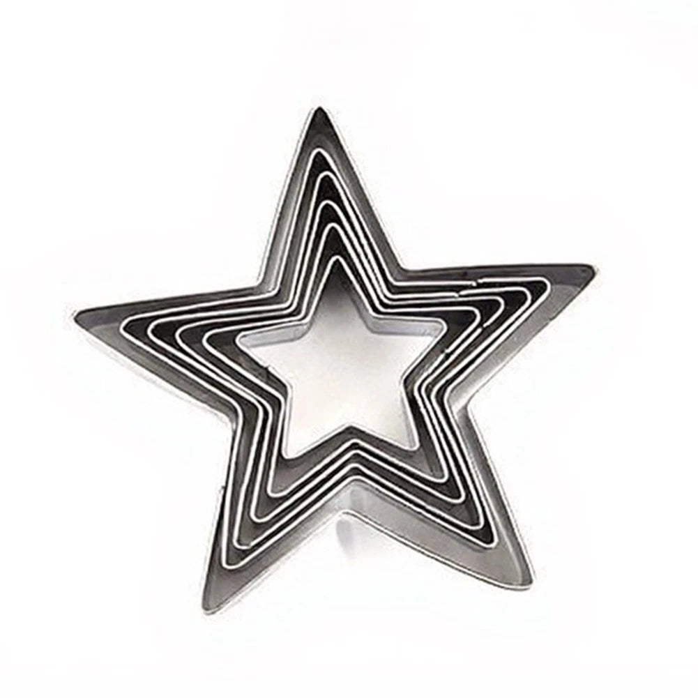 Set of 4 Star-Shaped Mousse Rings for Cookies Cakes