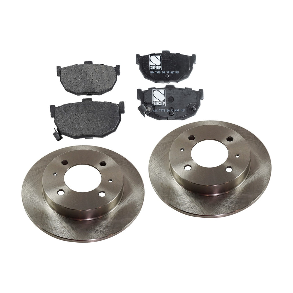Rear Brake Disc Rotors and Pads Kit for Hyundai Elantra Tiburon (1997–2001)