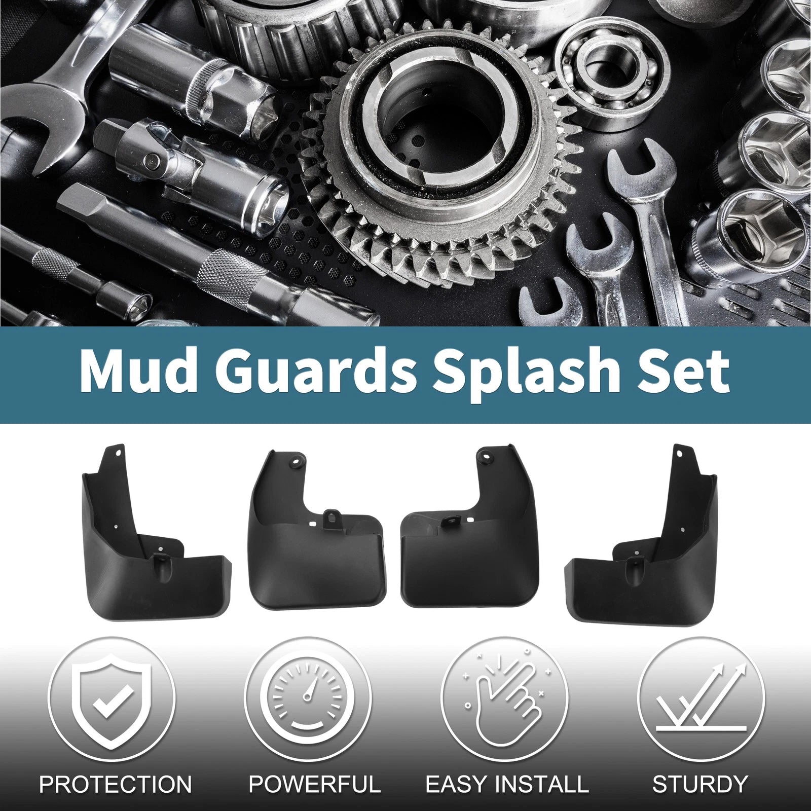 Set of 4 Mud Flaps Splash Guards for Toyota RAV4 Fashion Edition (2018)