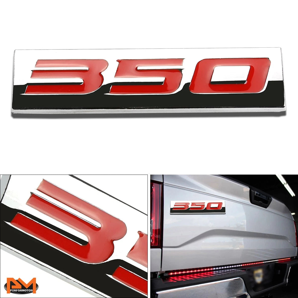 3D Polished Metal Red Emblem Decal for Lexus Infiniti