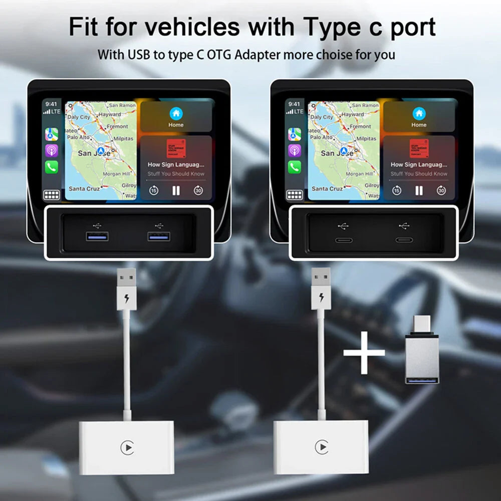 USB Adapter for Wireless Carplay iPhone Car Navigation Player