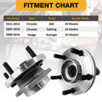 2 Front Wheel Hub Bearings for Dodge Avenger Chrysler Sebring (2007–2014)