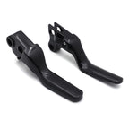 Black Smooth Shorty Wide Brake Levers for Harley XL/Dyna/Softail (1996–2014)
