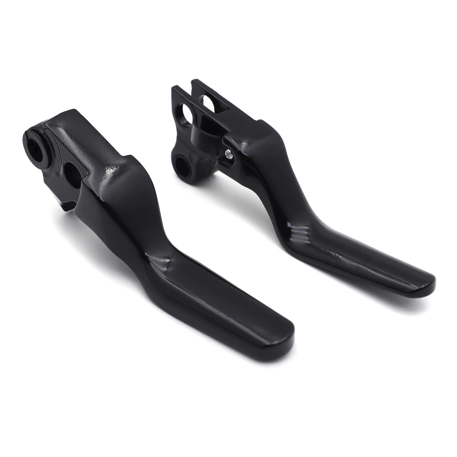 Black Smooth Shorty Wide Brake Levers for Harley XL/Dyna/Softail (1996–2014)