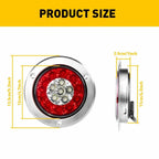 2X 4" 16LED Round Tail Light for Truck (Red/White)