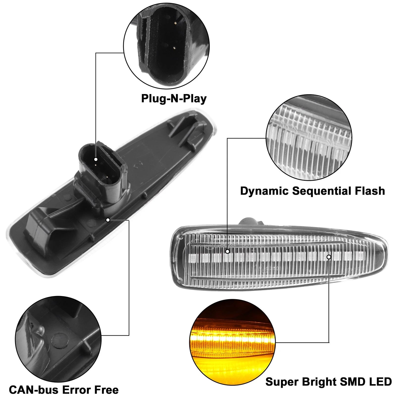 1 Pair LED Side Marker Light for Mitsubishi Lancer VIII (2003–2007) 8351A001