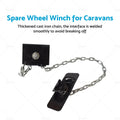 Spare Wheel Tyre Winch Winder Assembly for Caravan (14-16 Inch Wheels)