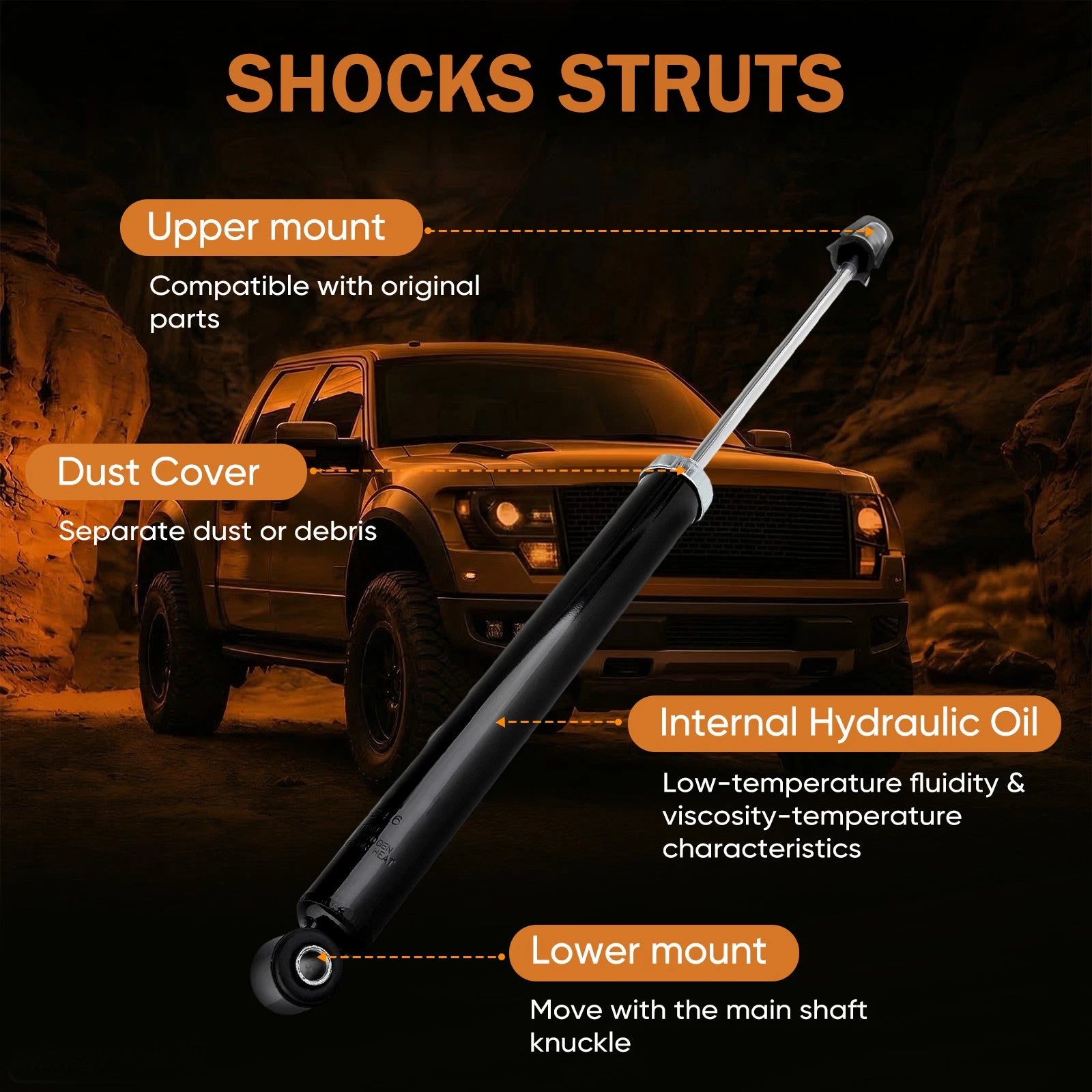 Rear Struts Assembly Set of 2 for Ford Focus (2000–2011) 2.0L