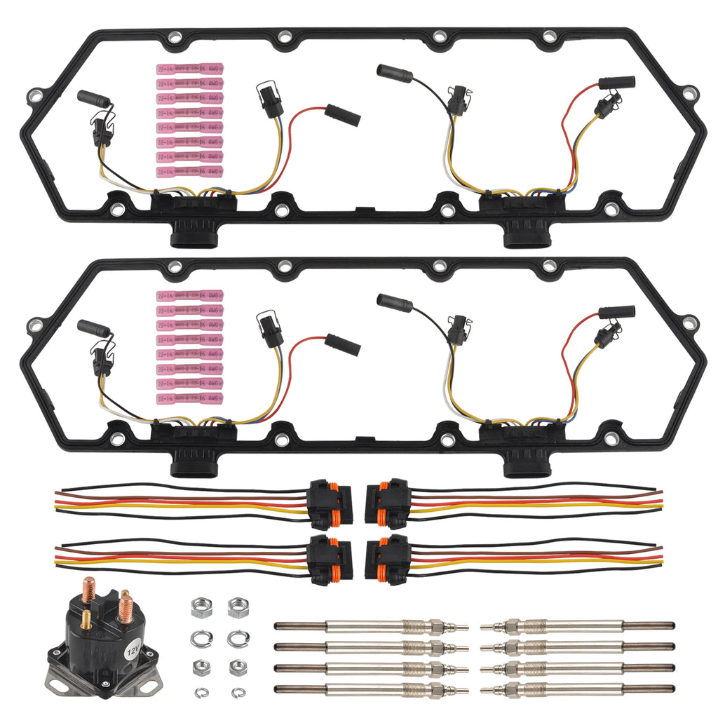Set of 8 Glow Plugs & Relay for Ford Powerstroke 7.3L (1994–1997)