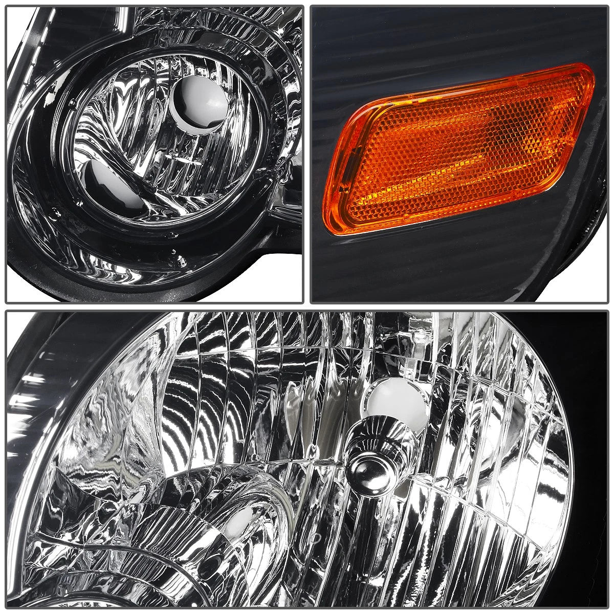 Pair of Smoked/Amber Signal Headlight Lamps for Ford Expedition (2006–2010)