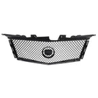 Front Upper Grille Replacement Set for Cadillac CTS (2008-2013) Gloss Black