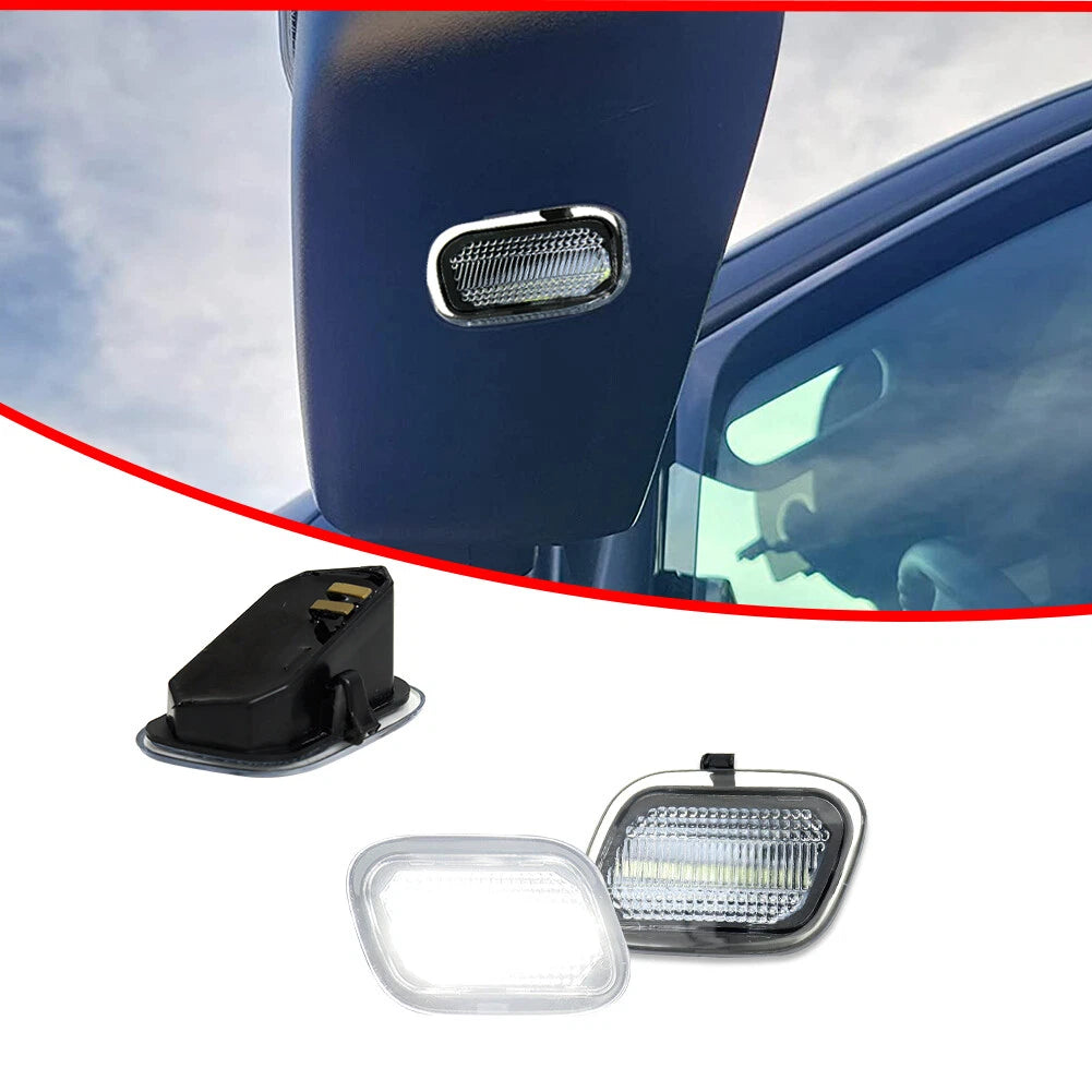 2X White LED Side Mirror Puddle Lights for F-150 F250 F350 F450 (2017–2022)