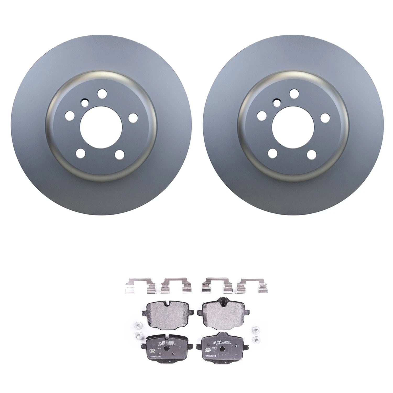 Hella Rear Rotors & Low-Met Disc Brake Pad Kit for BMW F10 550i (2011–2017)