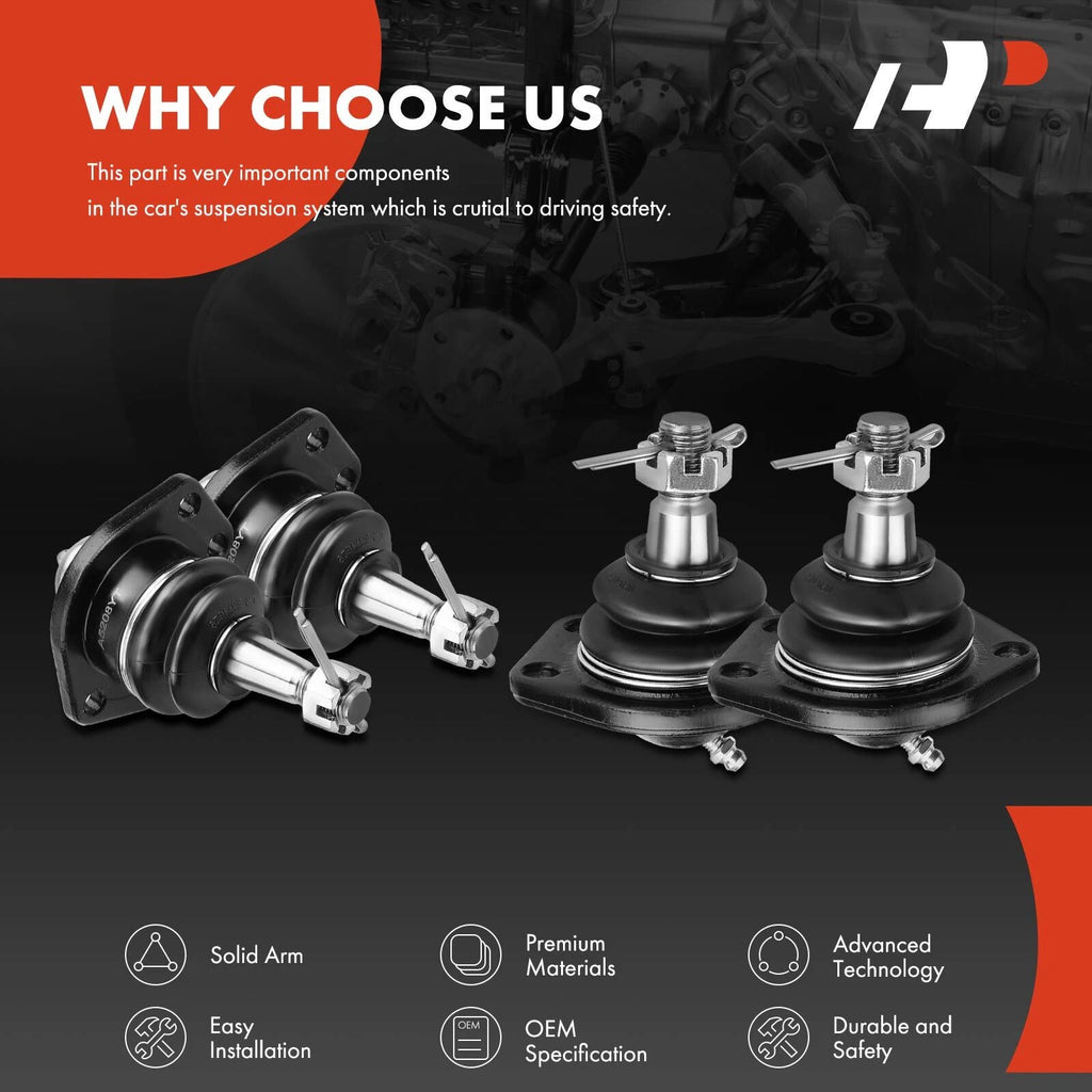 Set of 4 Front Lower & Upper Ball Joints for Chevrolet Blazer S10 GMC Jimmy (1995–2005)