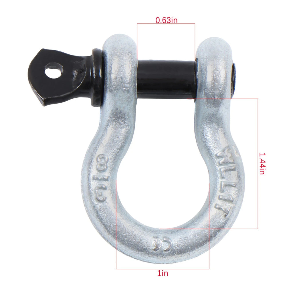 Set of 10 Bow-Shaped D Ring Anchor Shackles 3/8 Inch Silver