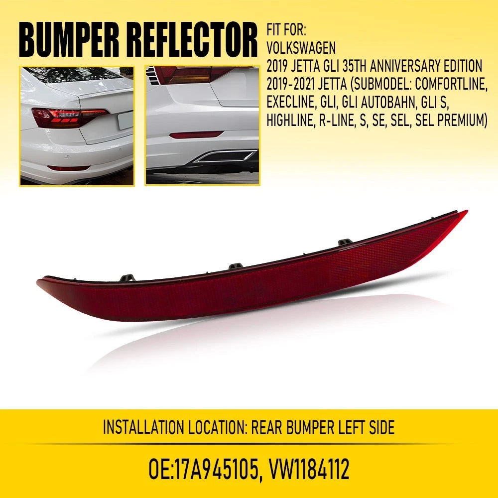 Left Side Rear Bumper Reflector Light for VW Jetta (2019–2021)