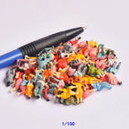 Set of 100 Painted Figures for Model Scale Sitting People