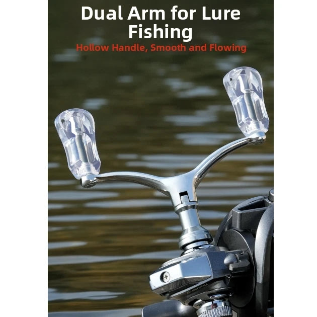 Double Grip Ball Hollowed Out Aluminum Reel Handle for Most Reels