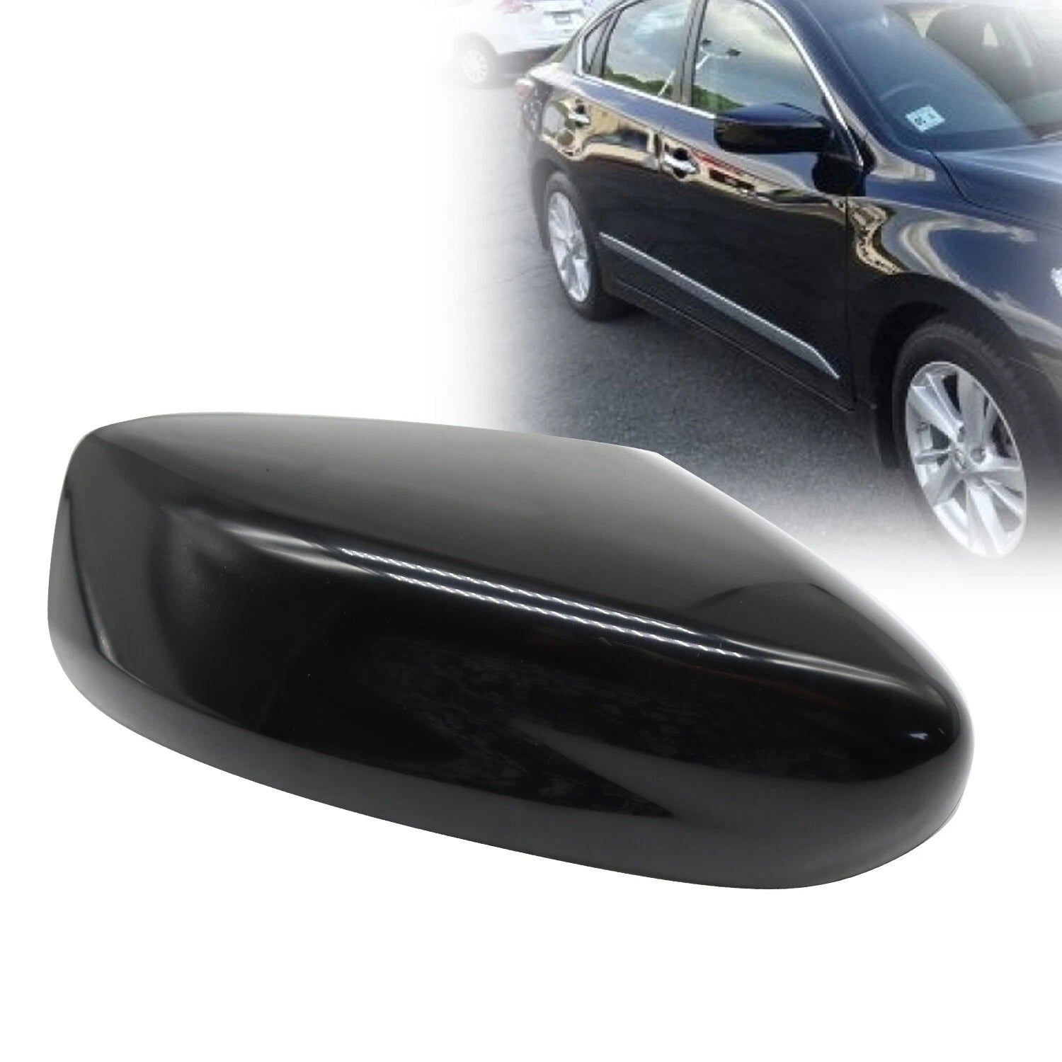 Side Mirror Cover Cap for Nissan Altima (2013–2018) Passenger RH Black