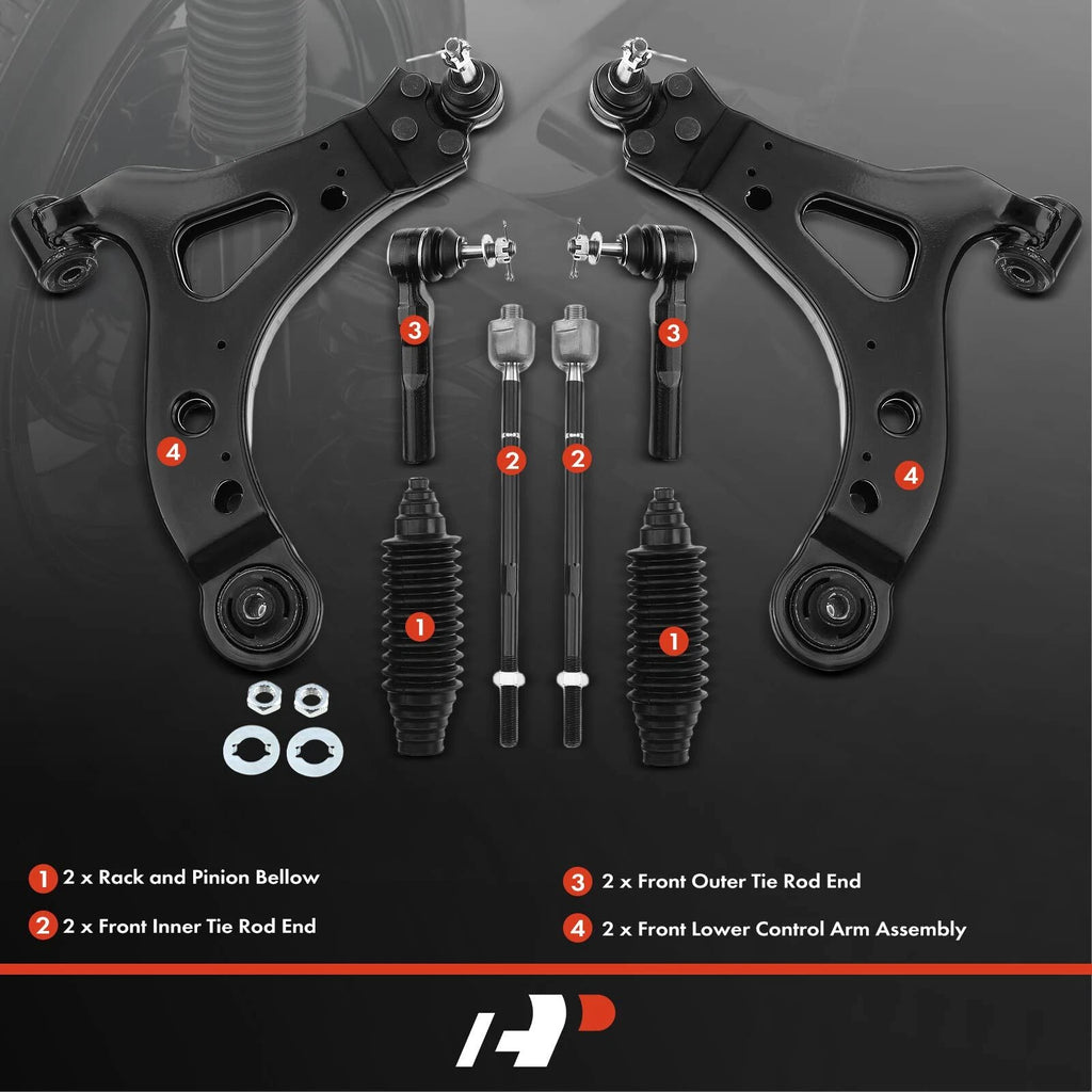 8x Control Arm with Ball Joint Tie Rod for Chevy Uplander (2005-2008)
