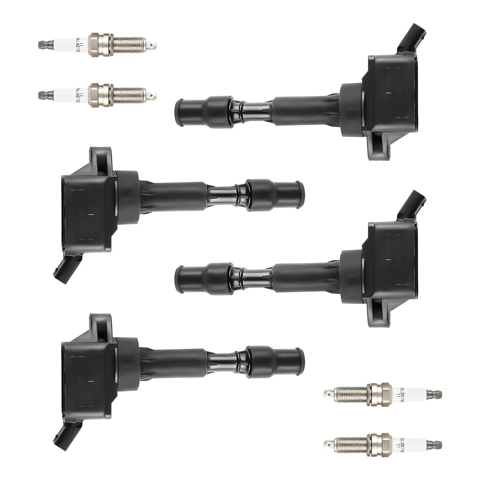 Set of 4 Ignition Coils + 4 Spark Plugs for Hyundai Elantra Kona Sonata (2017–2021)