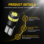 2X T10 LED License Plate Light Bulbs for Various Vehicles