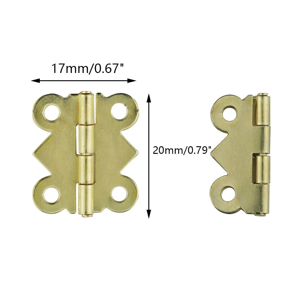 20Pcs Mini Hinges for Jewelry Chest Music Box (2017mm, Gold)