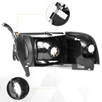 Headlight Lamp Pair for Dodge RAM (1994–2002) - Black Housing Clear Lens