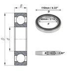 Deep Groove Ball Bearing 6916VV for Scooter Skateboard (80x110x16mm)