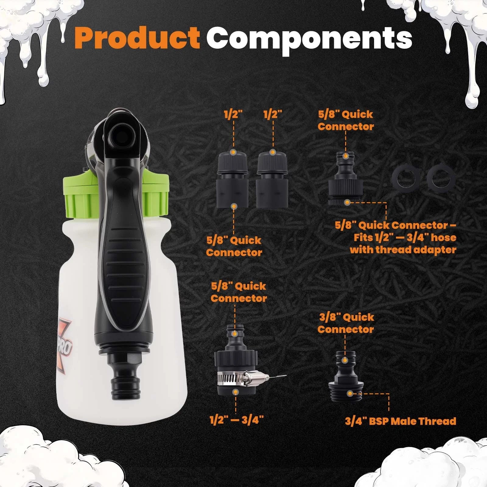 Foam Cannon for Car Wash Hose (3/4" Thread)