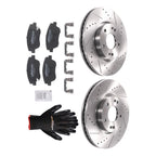 Front Brake Rotors & Ceramic Pads Kit for Hyundai Sonata/Kia Optima (2011–2016)