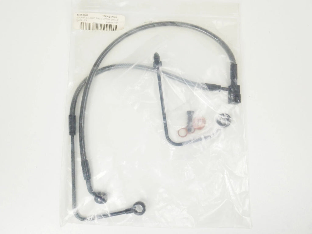 Front Lower Brake Line Kit for Harley (2011–2017) - Black Pearl