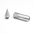 20x M12x1.5 90mm Tall Silver Aluminum Spike Cap Lug Nuts + Adapter