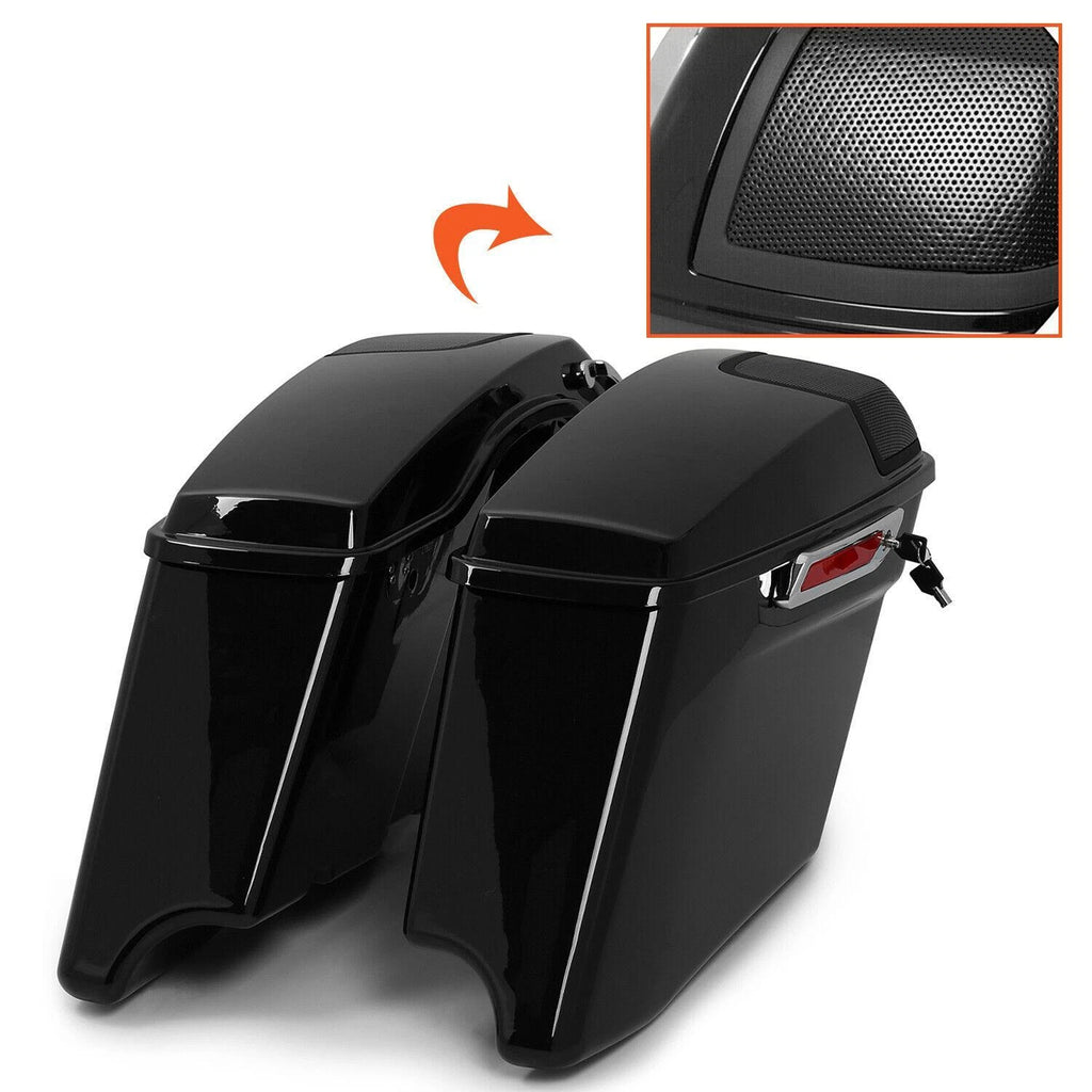 4" Extended Hard Saddlebags with 5x7" Speakers for Harley CVO Street Road Glide (2014–2024)