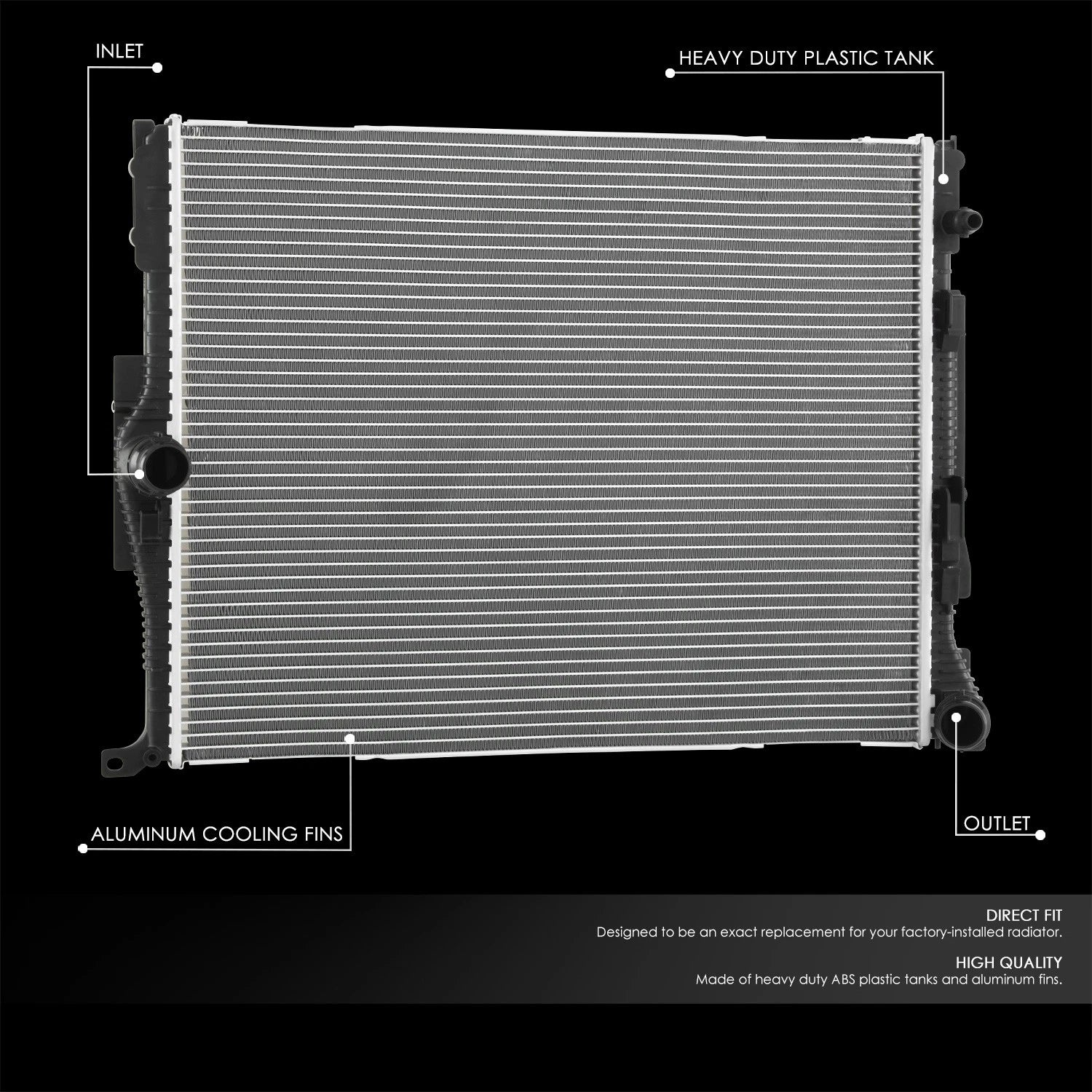 OE Style Aluminum Core Cooling Radiator for BMW 330I/340I Xdrive (2016–2018)