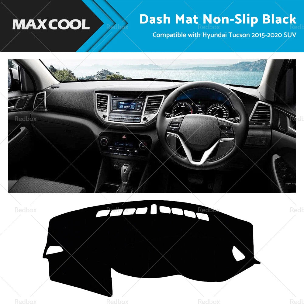 Dash Mat for Hyundai Tucson (2015–2020) Dashboard Cover Black Non-Slip