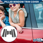 8 Pcs Door Pillar Window Trim for Honda HR-V 2016-2021 Carbon Fiber Black