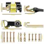 Set of 2 Ladder Rack Ratchet Straps for 2" Round Tube Mount