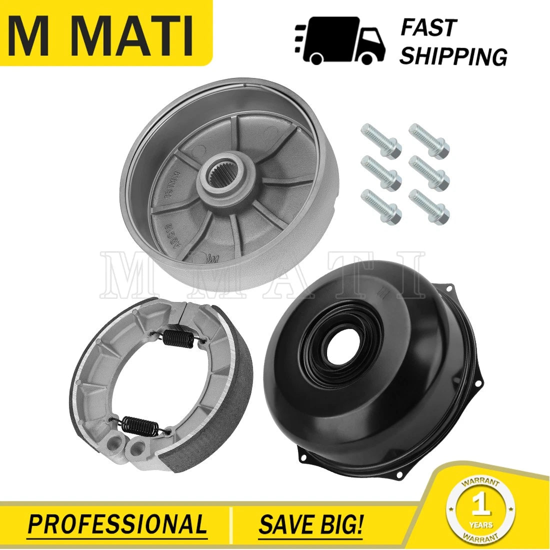Rear Brake Drum Hub Cover w/Shoes Kit for Honda Rubicon 500 TRX500FA (2001–2014)